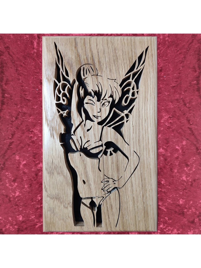 tableau bois d'une fée en tenue sexy