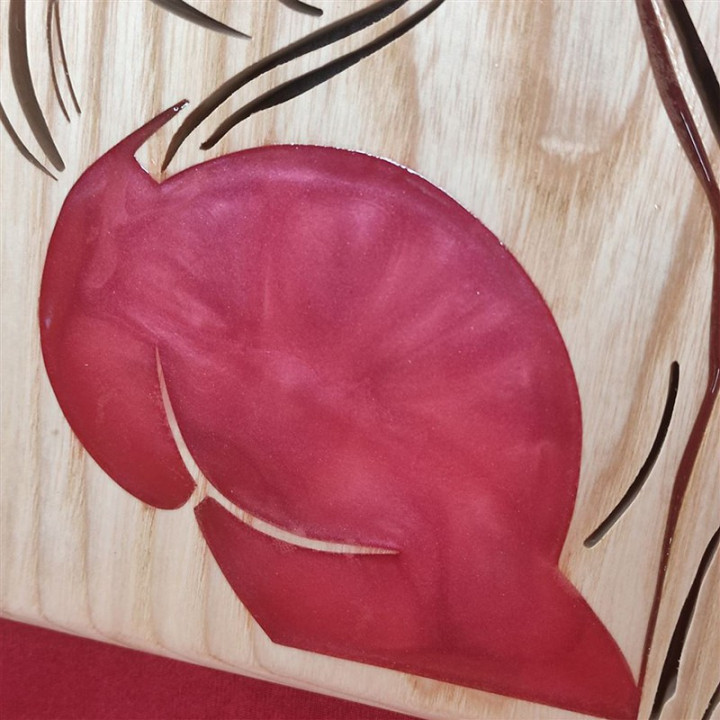 Tableau en bois noble de Jessica Rabitt dans une tenue très sexy