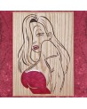 Tableau en bois noble de Jessica Rabitt dans une tenue très sexy