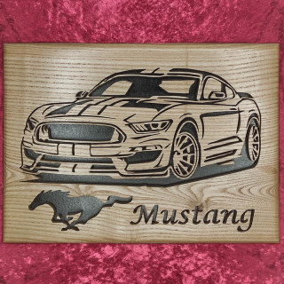 Tableau bois d'une Ford Mustang