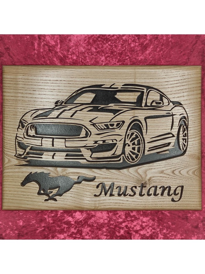 Tableau bois d'une Ford Mustang