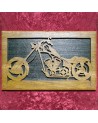 Tableau bois d'une moto de Biker