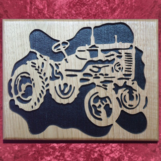Voici un joli tableau d’un très vieux tracteur