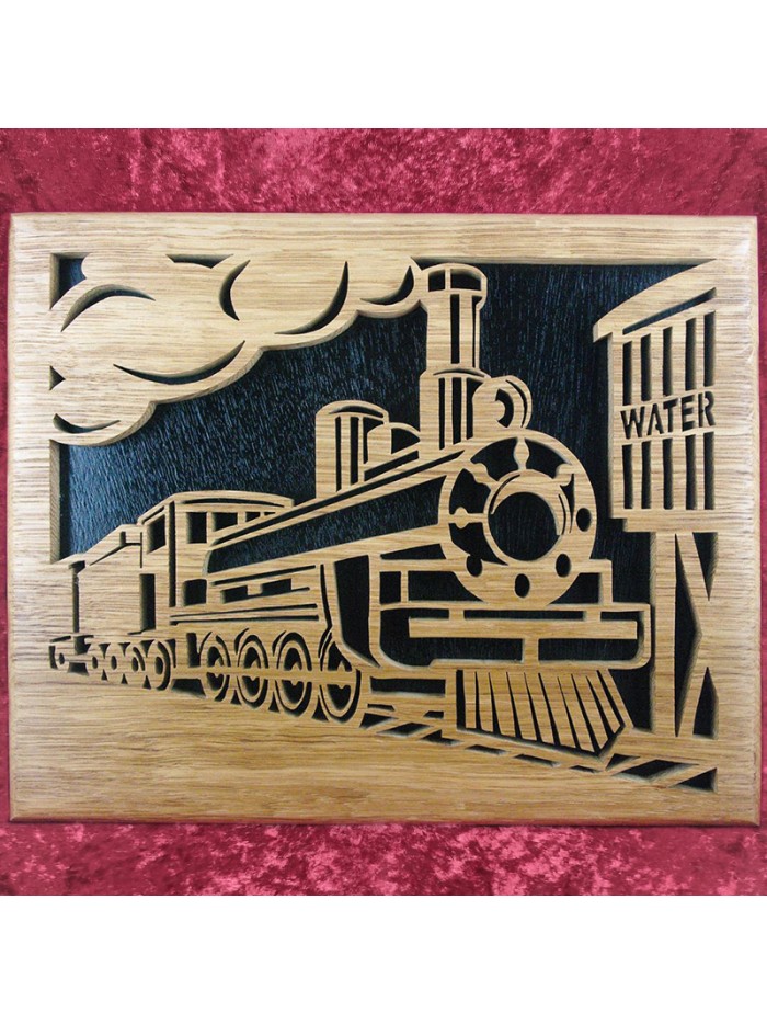 tableau bois locomotive à vapeur
