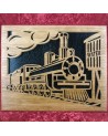 tableau bois locomotive à vapeur
