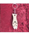 Porte clés en bois d'un poisson articulé