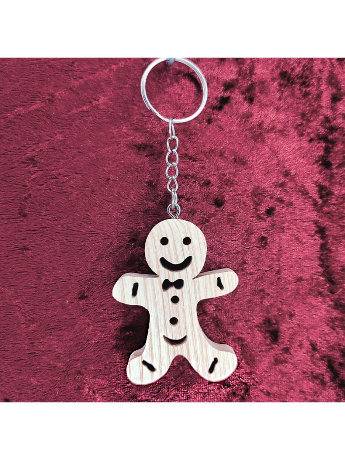 Porte clés bois d'un bonhomme pain d’épice