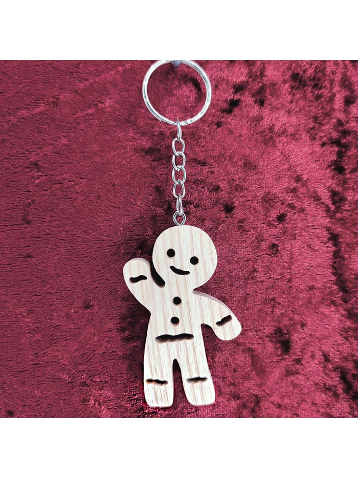 Porte clés bois d'un bonhomme pain d’épice
