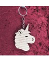 Porte clés bois d'une licorne