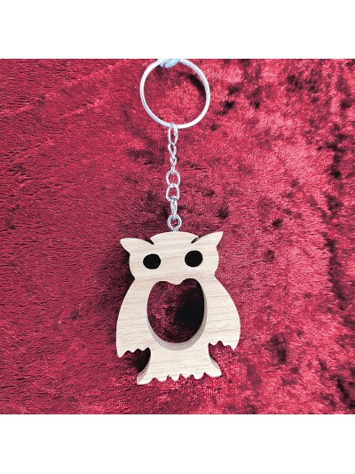 Porte clés bois d'un Hibou