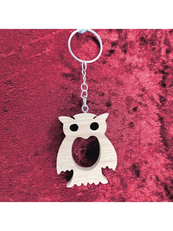 Porte clés bois d'un Hibou