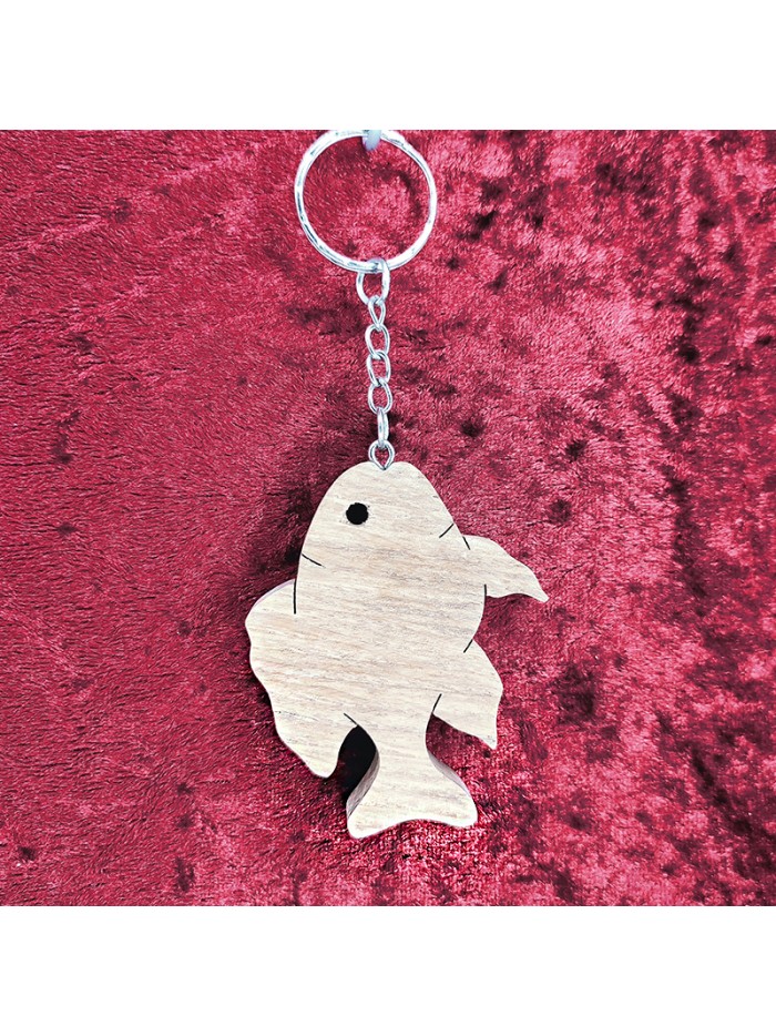 Porte clés bois d'un poisson
