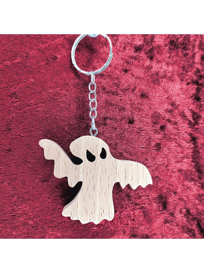 Porte clés bois d'un fantômes sympa