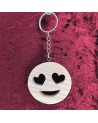 Porte clés bois d'un smiley