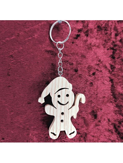 Porte clés bois d'un lutin...