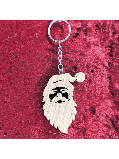 Porte clés bois du père noël