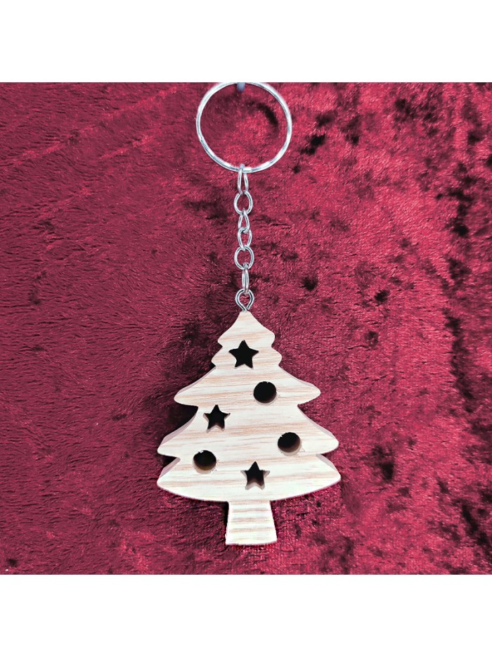 Porte clés bois d'un sapin de noël