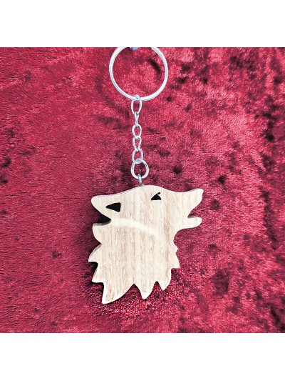 Porte clés bois d'un loup