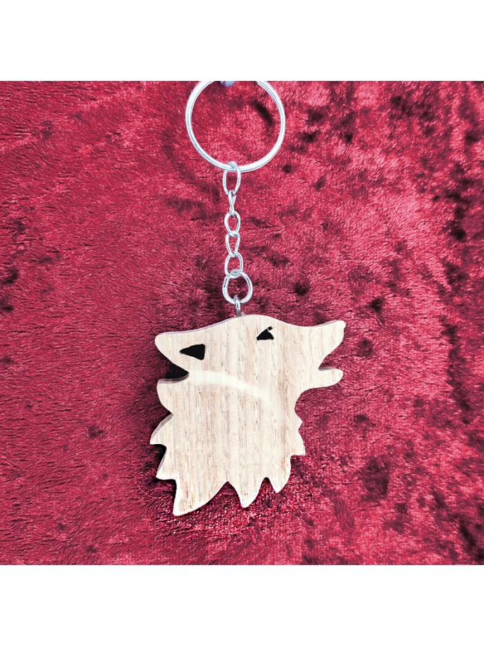Porte clés bois d'un loup